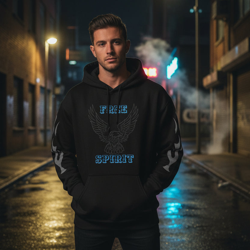 • black urban hoodie streetwear front view
• black hoodie premium heavyweight fabric detail