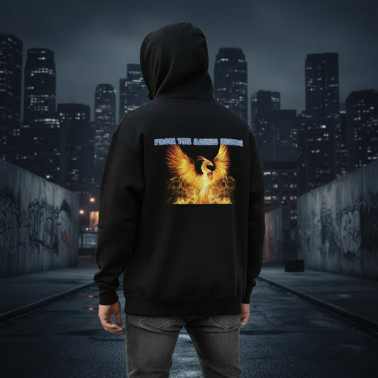 • urban streetwear hoodie black back print
• black hoodie oversized fit street style