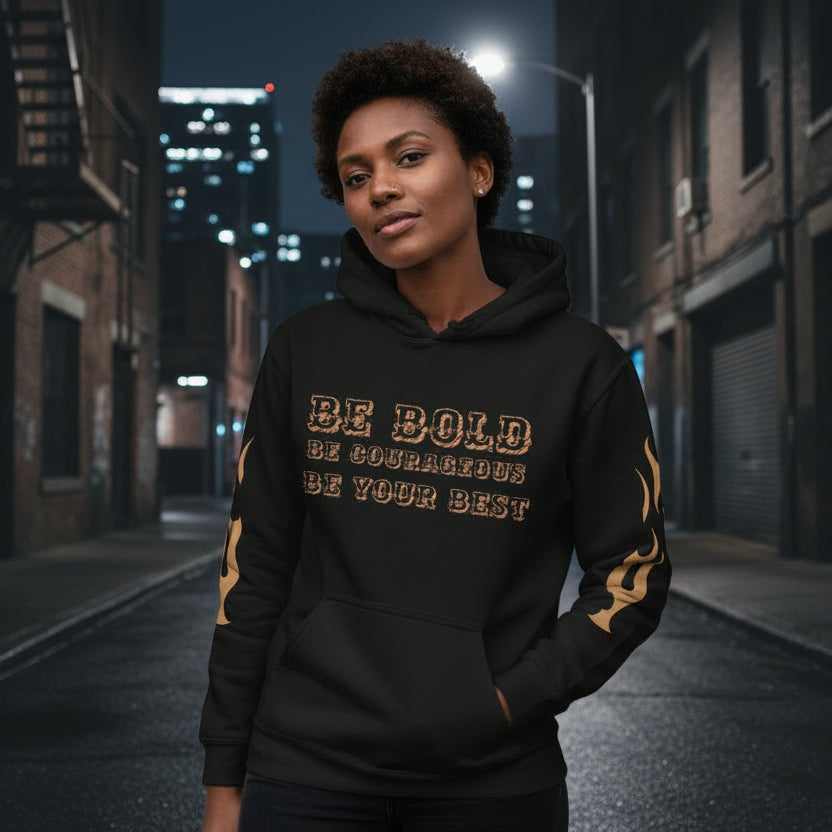 • black urban hoodie streetwear front view
• black hoodie premium heavyweight fabric detail