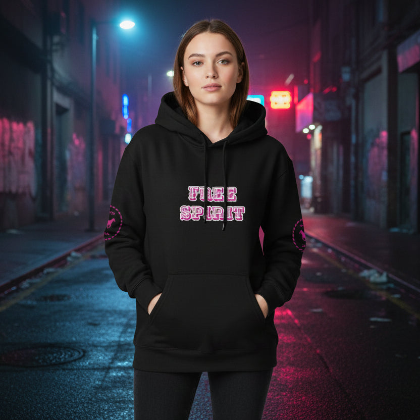 • black urban hoodie streetwear front view
• black hoodie premium heavyweight fabric detail