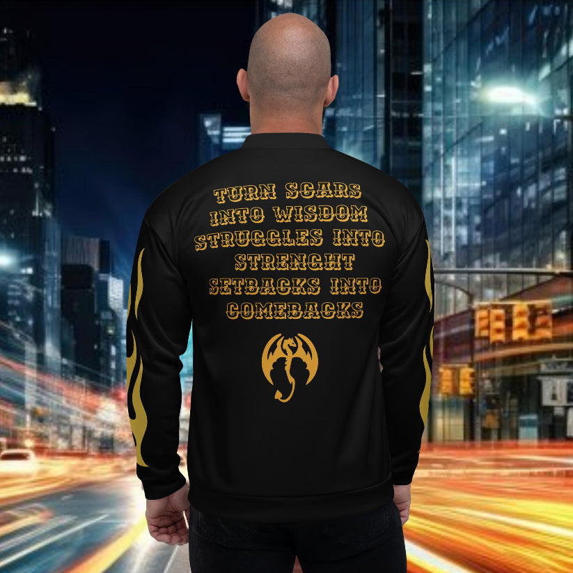 premium printed urban black bomber-jacket printed streetwear