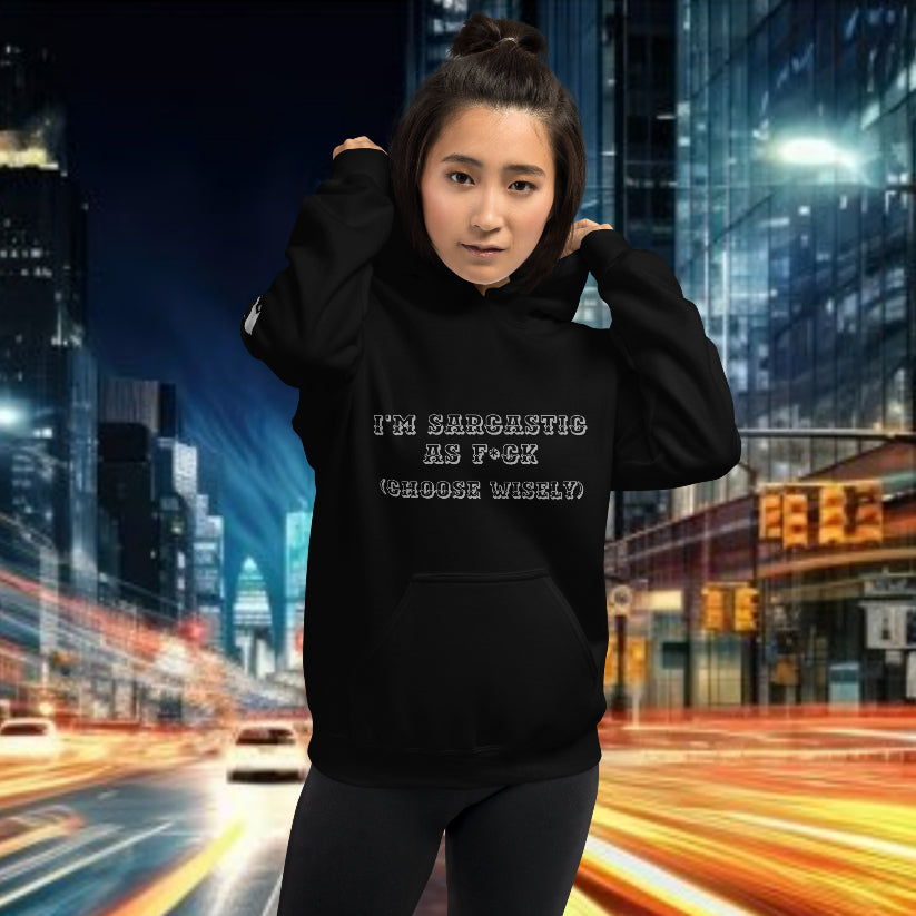 premium printed urban hoodie black oversized streetwear front