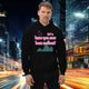 90s retro rave hoodie featuring the text '90's have you ever been mellow?' against a city night backdrop.