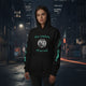• black urban hoodie streetwear front view
• black hoodie premium heavyweight fabric detail
