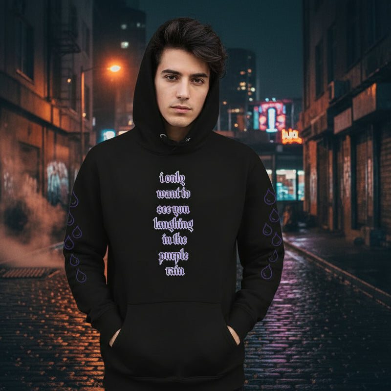 • black urban hoodie streetwear front view
• black hoodie premium heavyweight fabric detail
