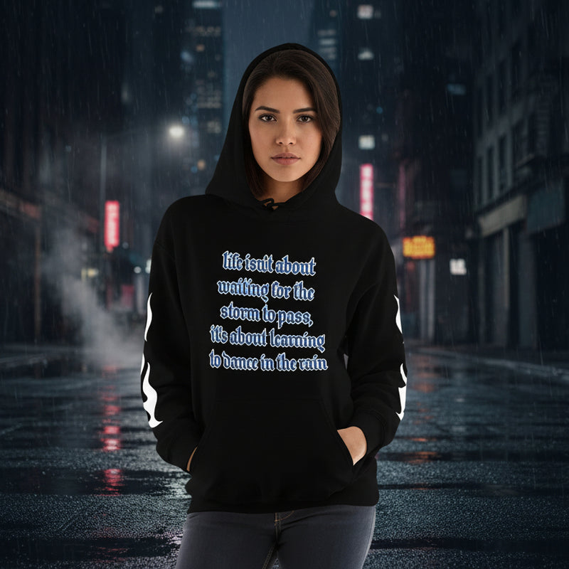• black urban hoodie streetwear front view
• black hoodie premium heavyweight fabric detail

