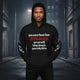 • black urban hoodie streetwear front view
• black hoodie premium heavyweight fabric detail
