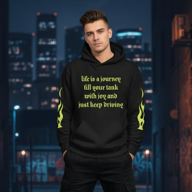 • black urban hoodie streetwear front view
• black hoodie premium heavyweight fabric detail
