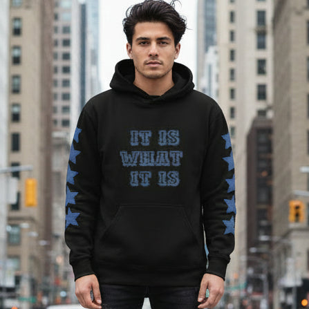 • black urban hoodie streetwear front view
• black hoodie premium heavyweight fabric detail
