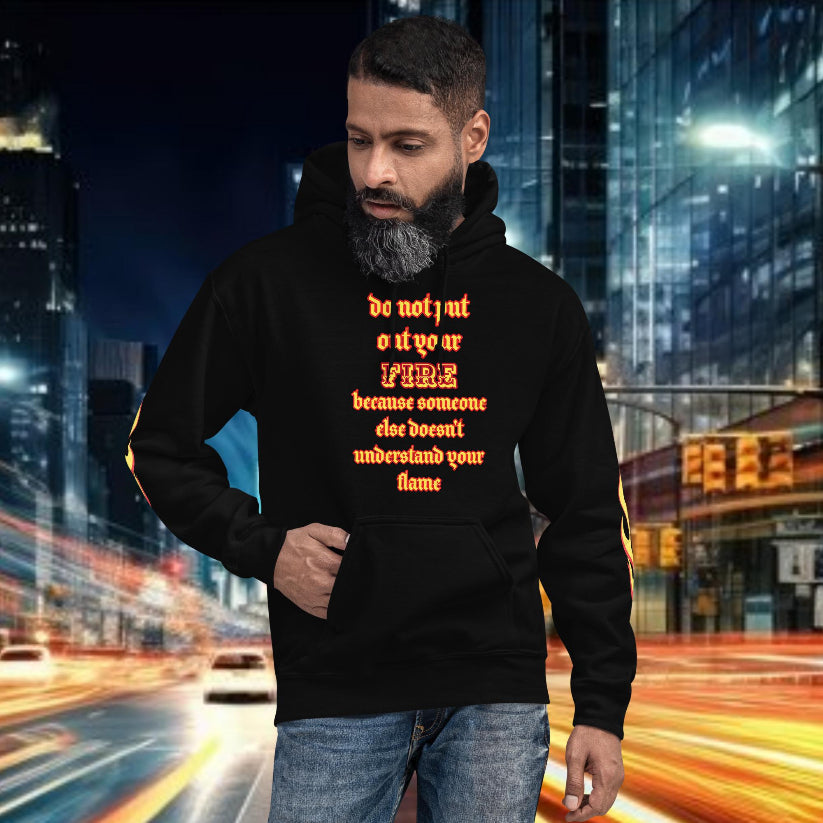 premium printed Urban Hoodie oversized Streetwear style black front