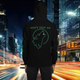 Oversized streetwear hoodie warrior with wolf graphic and 'Don't Test Me' text on back, designed for silent strength.