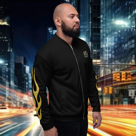 urban bomber-jacket streetwear black premium printed