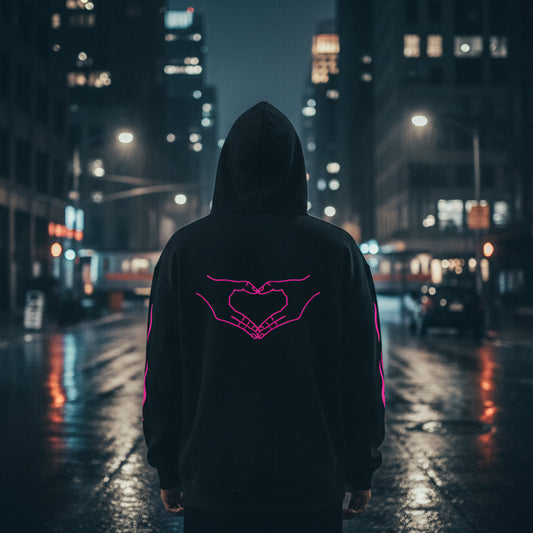 • urban streetwear hoodie black back print
• black hoodie oversized fit street style
