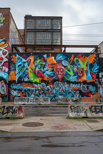 urban style zonder mensen vertikaal formaat met graffity
