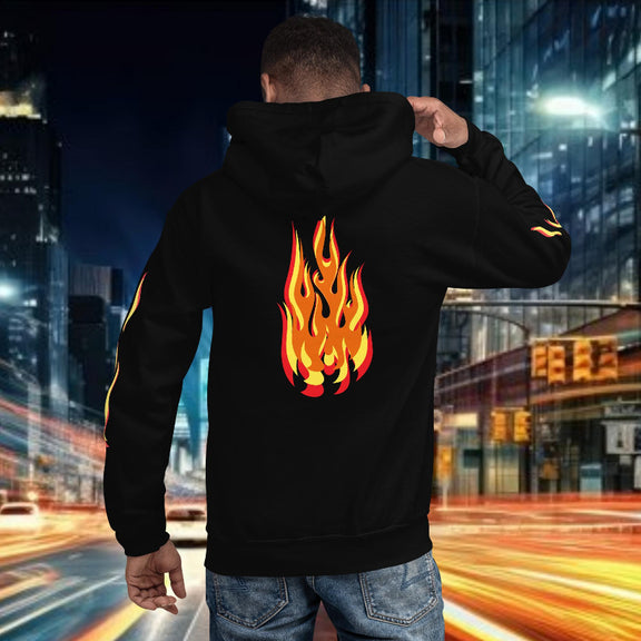 premium printed urban hoodie oversized streetwear black back style